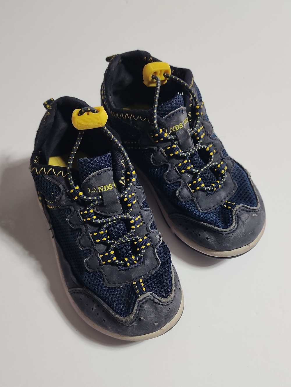 Lands End toddler hiking / water sandals shoes size 7 M Blue Yellow Mesh